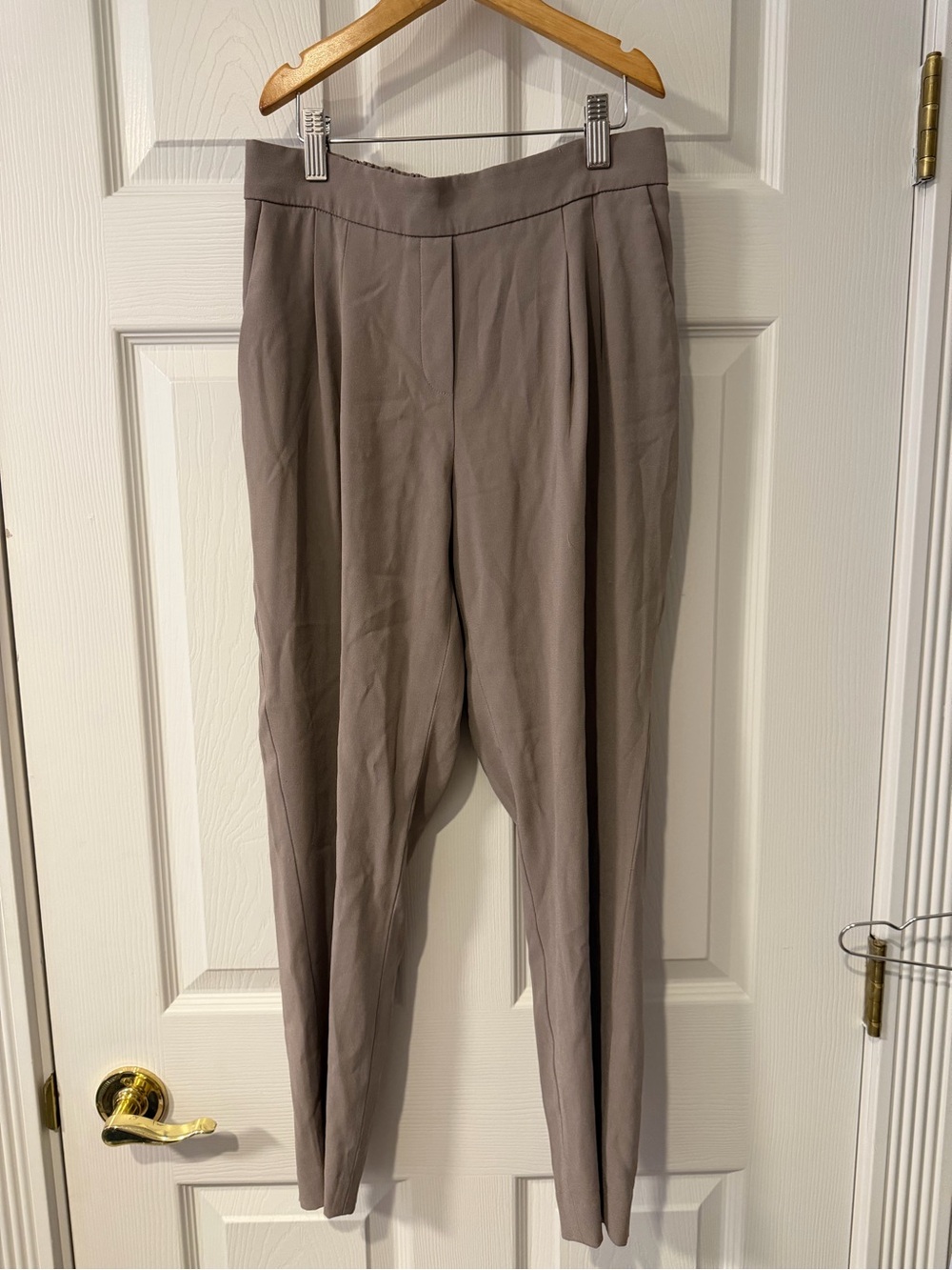 Babaton Neutral Taupe Elastic-Waist Trousers